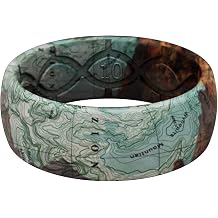Groove Life Mens Silicone Ring, Breathable Patterned Rubber Wedding Band