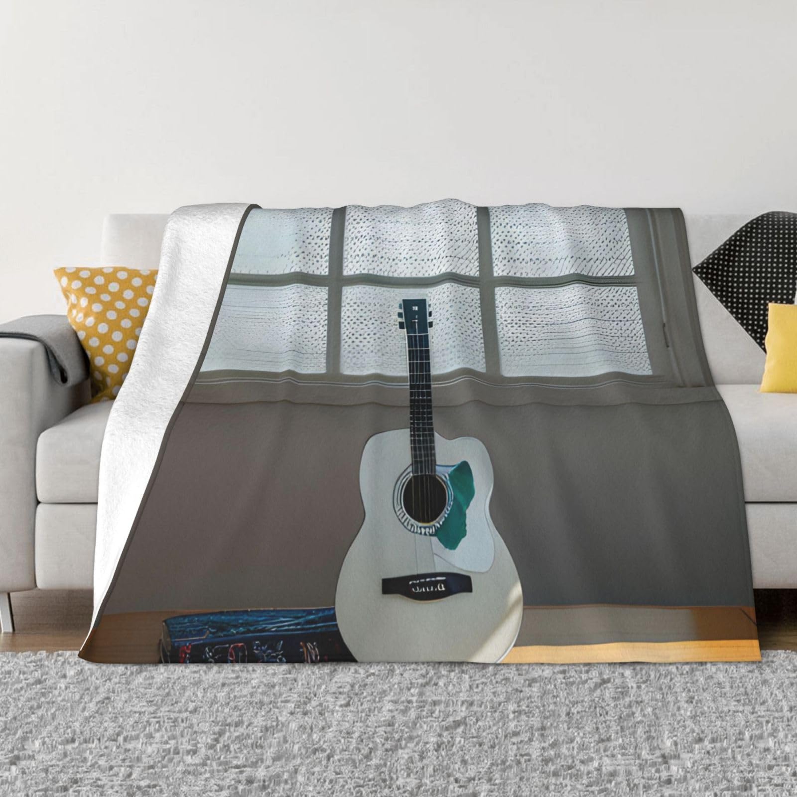 Couverture polaire motif guitare pour sublimer votre salon ou chambre