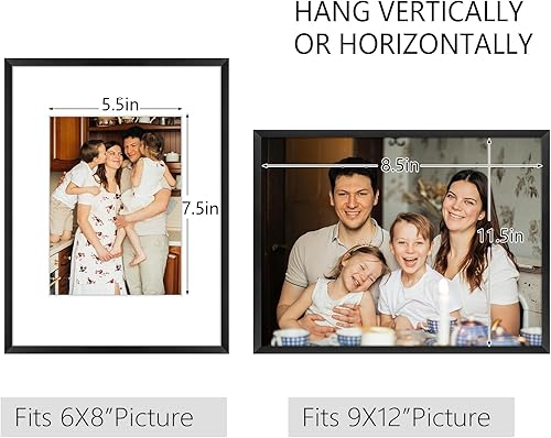 Vista 120 de Golden State Art - Marcos de fotos de metal de 8 x 10 pulgadas con paspartú para fotos de 5 x 7 - Juego de 4 portarretratos de aluminio de 8 x 10