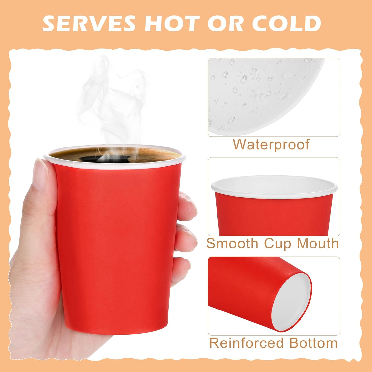 URATOT 120 Pieces 9 Ounce Disposable Paper Cups Rainbow Party Cups Drinking Cups for Party, DIY and Holiday, 6 Colors - Image 3