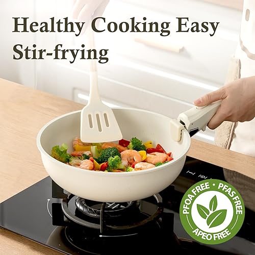 Miniatura 8 de UCClife - Juego de utensilios de cocina antiadherentes de 24 piezas, sin PFOAPTFE, ollas y sartenes no tóxicos, asas desmontables, apto para horno y