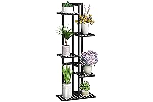 BMOSU Tension Pole Bamboo Plant Stand