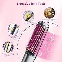 Vista 4 de Hair Straightener Brush, 9 Temp Settings with LED Display, 30s Fast Heating for Sleek & Smooth Hair, Dual Voltage Travel Hot Comb with 3D Brush