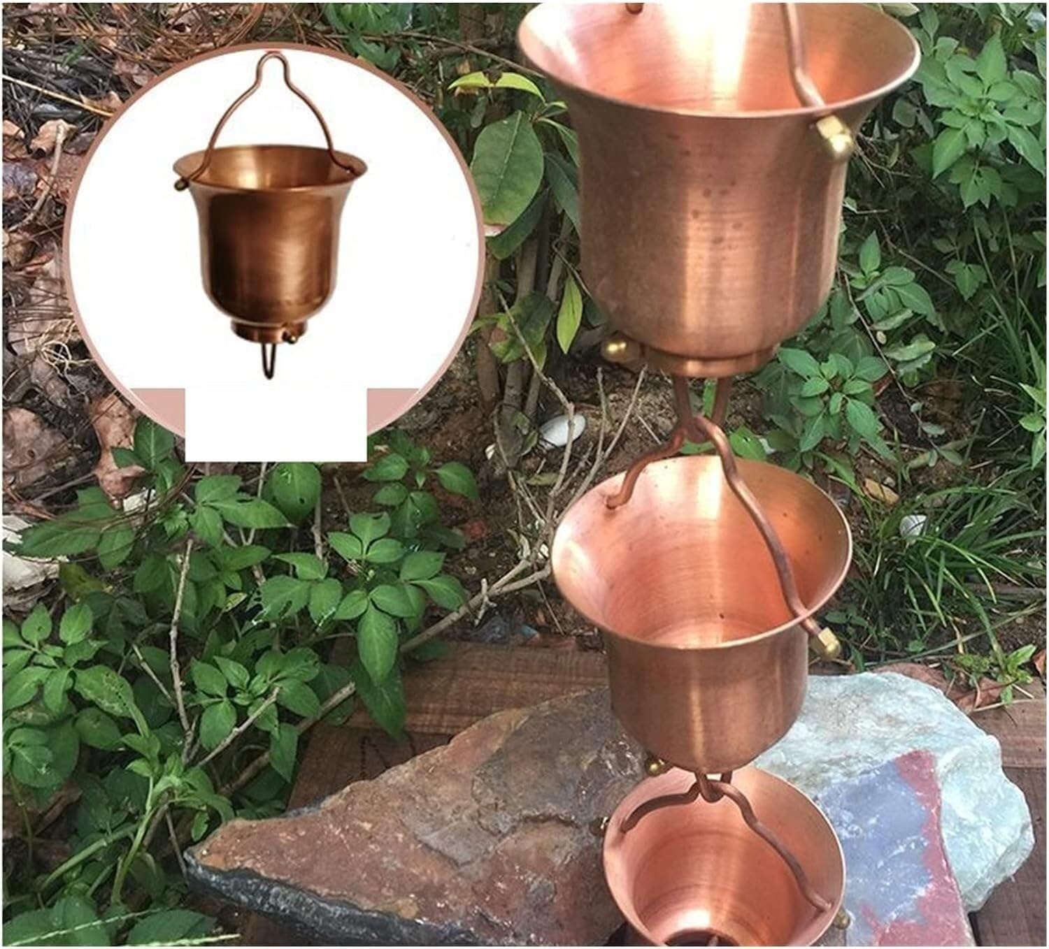 Rain Chains Rain Chains for Gutters, Aluminum Alloy Flower Cup Rain Chain Garden Decoration Chain