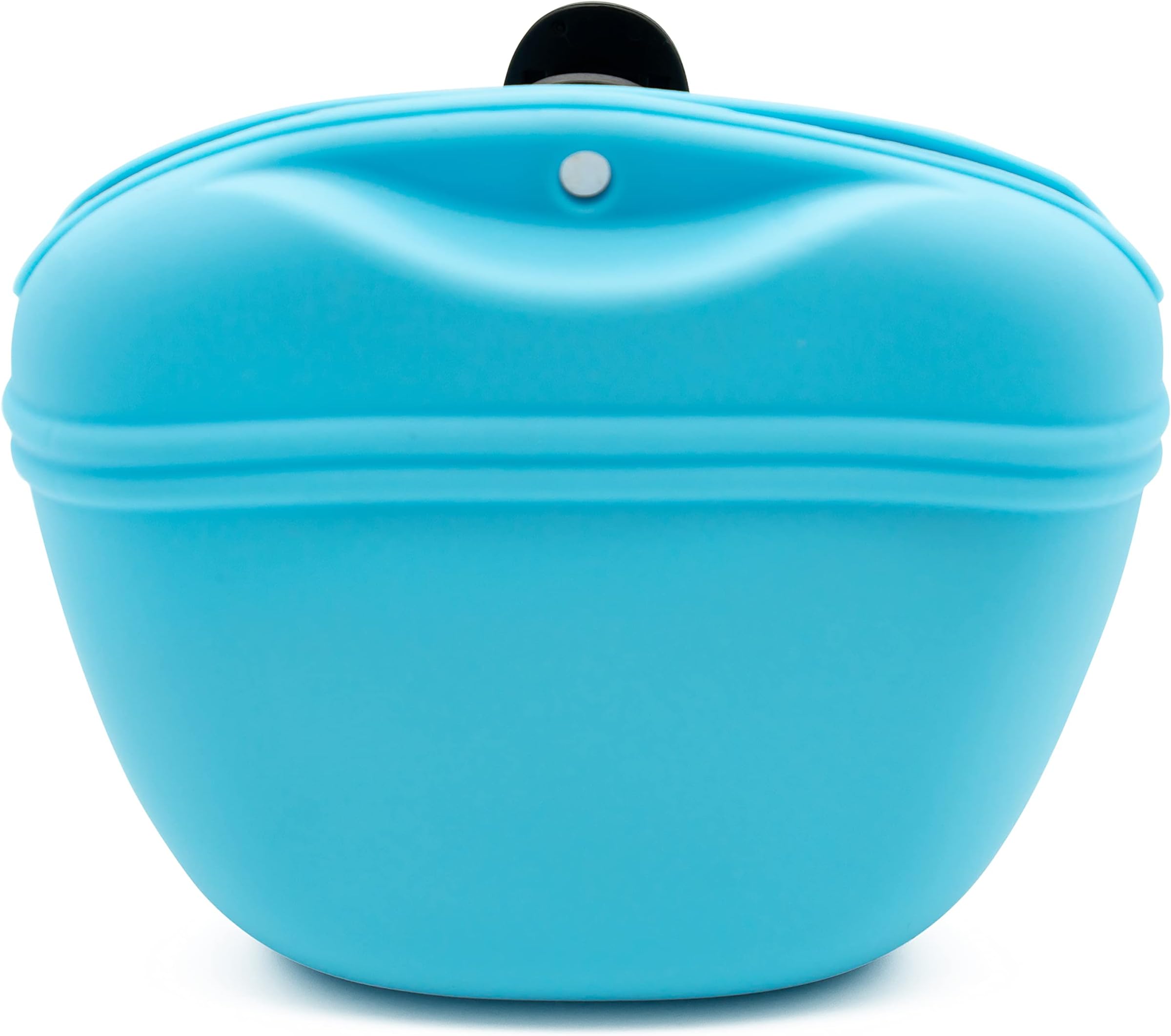 PAWPYGO Dog Treat Pouch, Pet Training Food Dispenser with Waist Clip, Silicone Treat Pouch, Magnetic Closure, BPA Free, Fits 50 Small Treats (Blue)