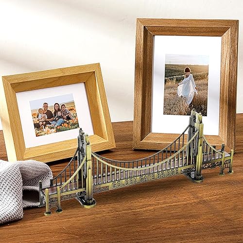 Miniatura 4 de VOSAREA Decoración de mesa Golden Gate Bridge Modelo Decoración Arquitectura Puente Estatua Internacional Famosa Arquitectura Esculturas de Puente