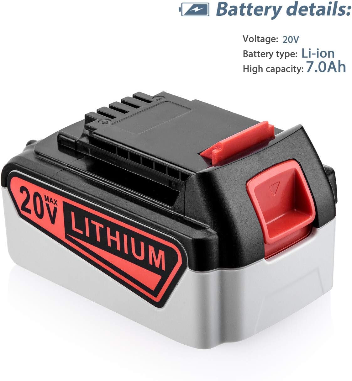 7000mAh 20V Replacement for Black Decker 20V Battery, Compatible with MAX Cordless Power Tool LBXR20 LB20 LBX20 LBXR2020-OPE LBXR20B-2 LB2X4020 Lithium Ion Battery