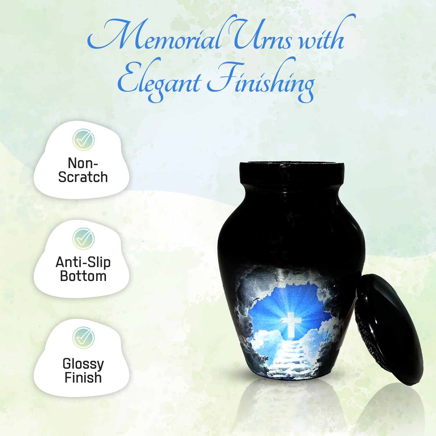 Love Life Beyond Small Keepsake Cremation Urn for Human Ashes, Small Urns Stairway to Heaven - Mini Cross Cremation Urns for Ashes Funeral Memorial Urns - Keepsake Urns for Ashes Male & Female
