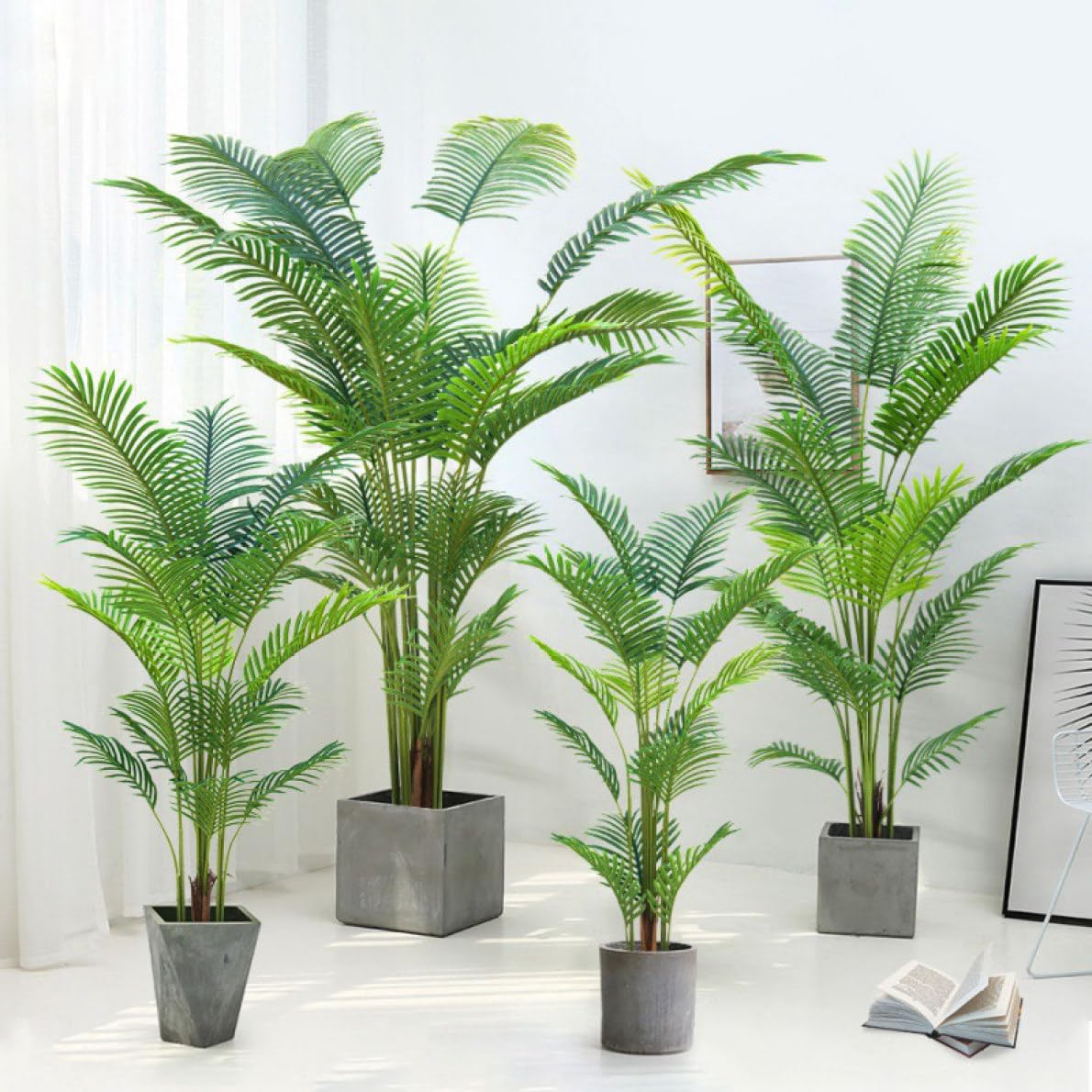 Amazon｜HGJH 人工観葉植物 フェイクグリーン ヤシ 大型 110cm