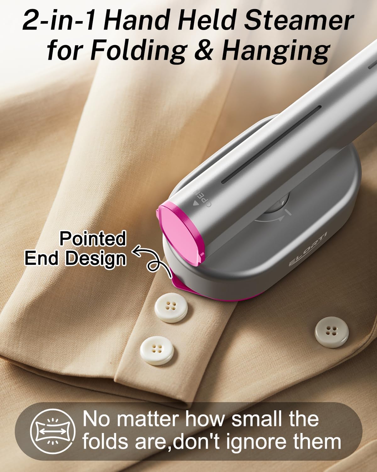 Steamer for Clothes,Travel Portable Handheld Mini Clothes Garment Steamer lron 2 In 1,Fast 10s Heat-Up,Rotatable Broad 1200W Effortless for Travel Office Home 110-120V Purple