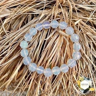 crystalmiracle Opalite 10 Mm Faceted Bead Stretch String Fashion Accessory Wellness for Men Women Gift