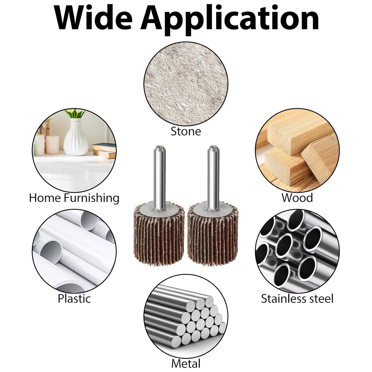 50 Pack Abrasive Flap Wheel Sande 1" x 1" x 1/4" Shank Flap Wheels, 80 Grit Aluminum Oxide Flap Wheel Sander for Drill