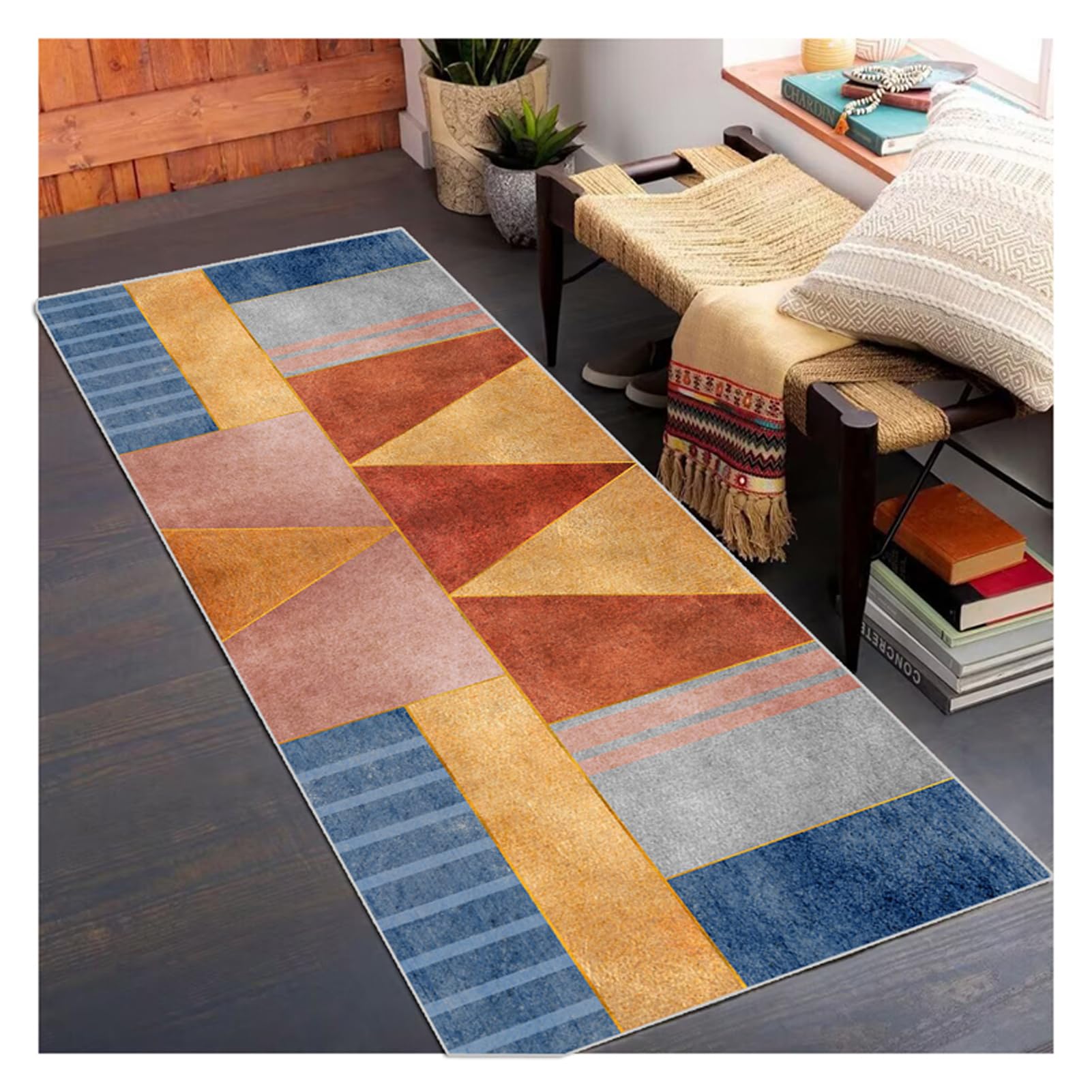 Tapis de couloir 100 x 390 cm lavable absorbant et antidérapant pour le bureau