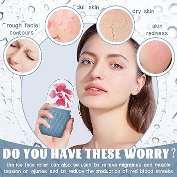 Ice Roller for Face and Eyes Ice for Facial and Neck - Effectively Puffiness Relief, Self Skin Care, Sunburn Repair Massage Cube Skincare Beauty Tool for Shrink Pores