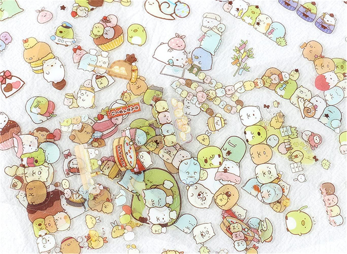 可愛い すみっコぐらし シール こども シール 防水 ステッカー シール おしゃれ かわいい 漫画 子供 手帳 テープ ノート オートバイ スーツケース ステッカー スーツケース ギター 車 バイク 自転車用 ホワイト1 4pcs Faz Co Zm