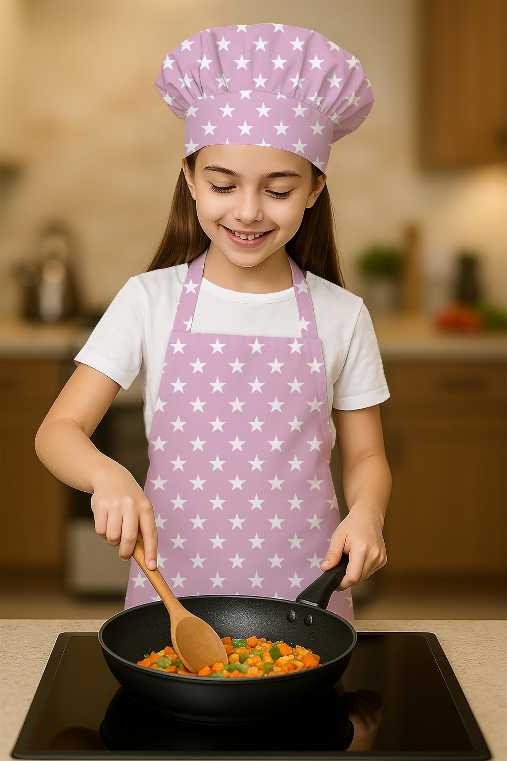 Oasis Home Collection Cotton Printed Unisex Kids Apron & Chef Cap -(1 Apron & 1 Chef Cap)-image-30