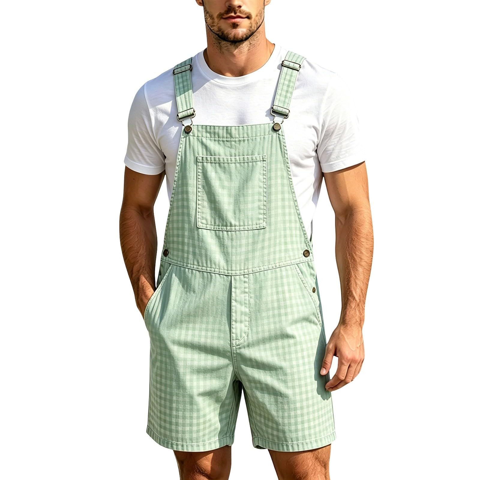 Peto corto para hombre, pantalones de trabajo de los 90, pantalones cortos elásticos de verano, peto, moderno, cargo, ocio, exterior, monos, peto, corto, para hombre, ligeros, aireados