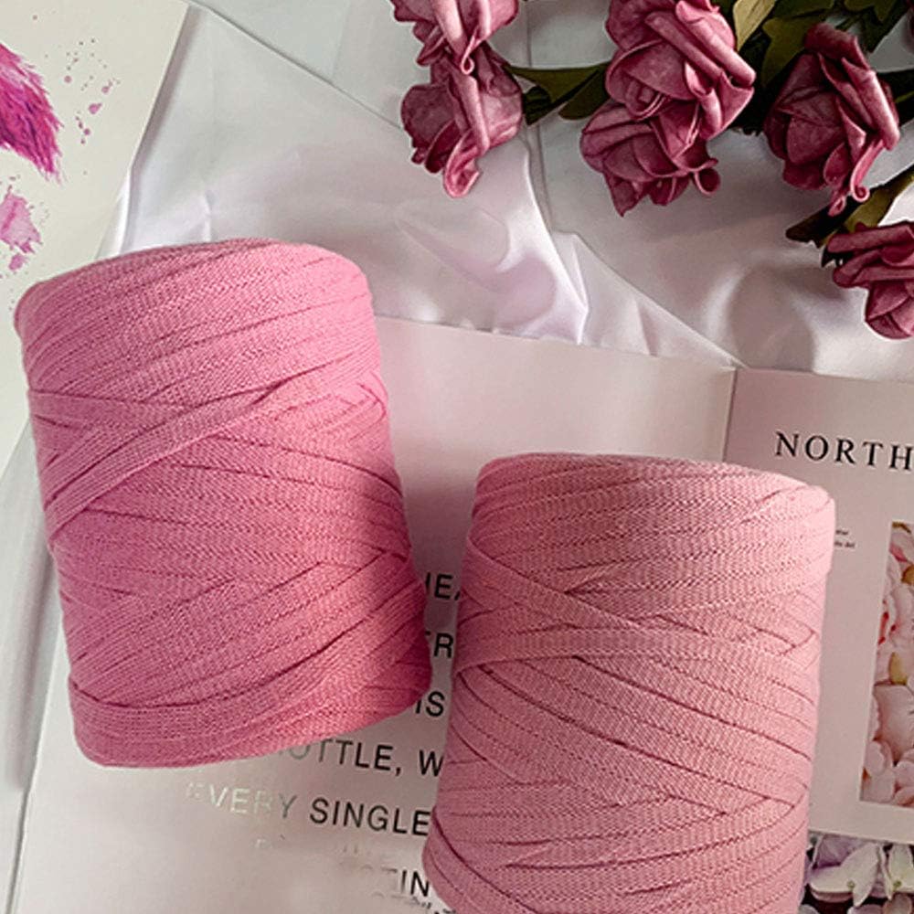 T-Shirt Yarn Bulky Fabric Yarn Spaghetti Yarn Craft Material DIY Crochet Bag Yarn Dark Green Crochet Market Basket Pet Bed Yarn 400g