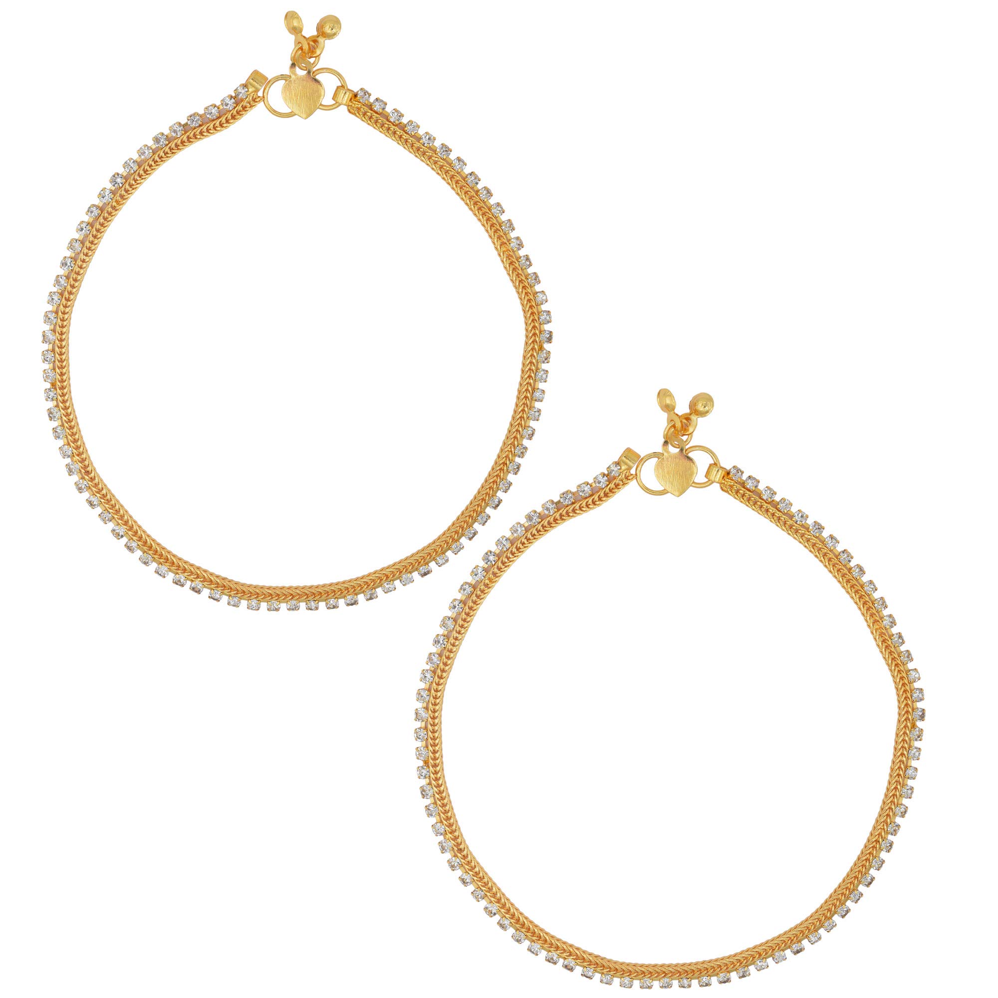 Memoir Gold Plated Single liner white CZ studded, Payal, Pajeb Bichiya, Fashion jewellery Women (B07HG84H72) Amazon Price History, Amazon Price Tracker