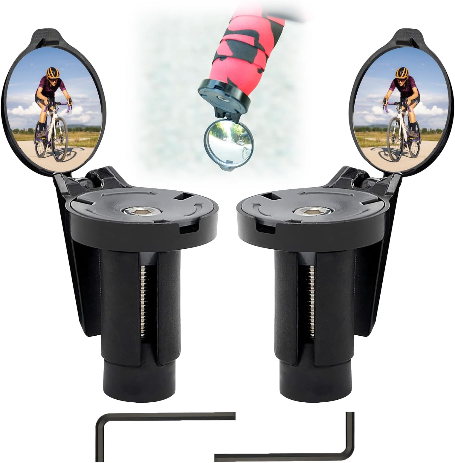 Tunejoy Support De Rétroviseur Pour Moto M10 Universal Support De Miroir De Moto Pour 22mm Guidon Pour Scooter ATV Aluminium Noir 2 Pièces