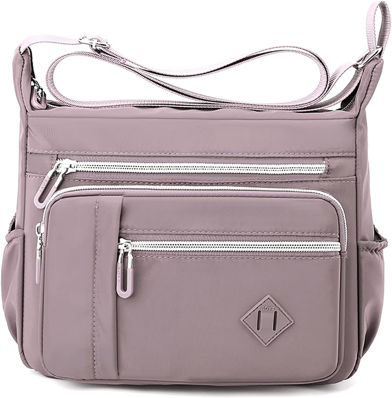Womens Shoulder Bags Adjustable Straps Crossbody Bags Roomy Waterproof Bag Ladies Casual Multiple Pockets Bag fashion Solid Nylon Bags Zip Messenger Bag