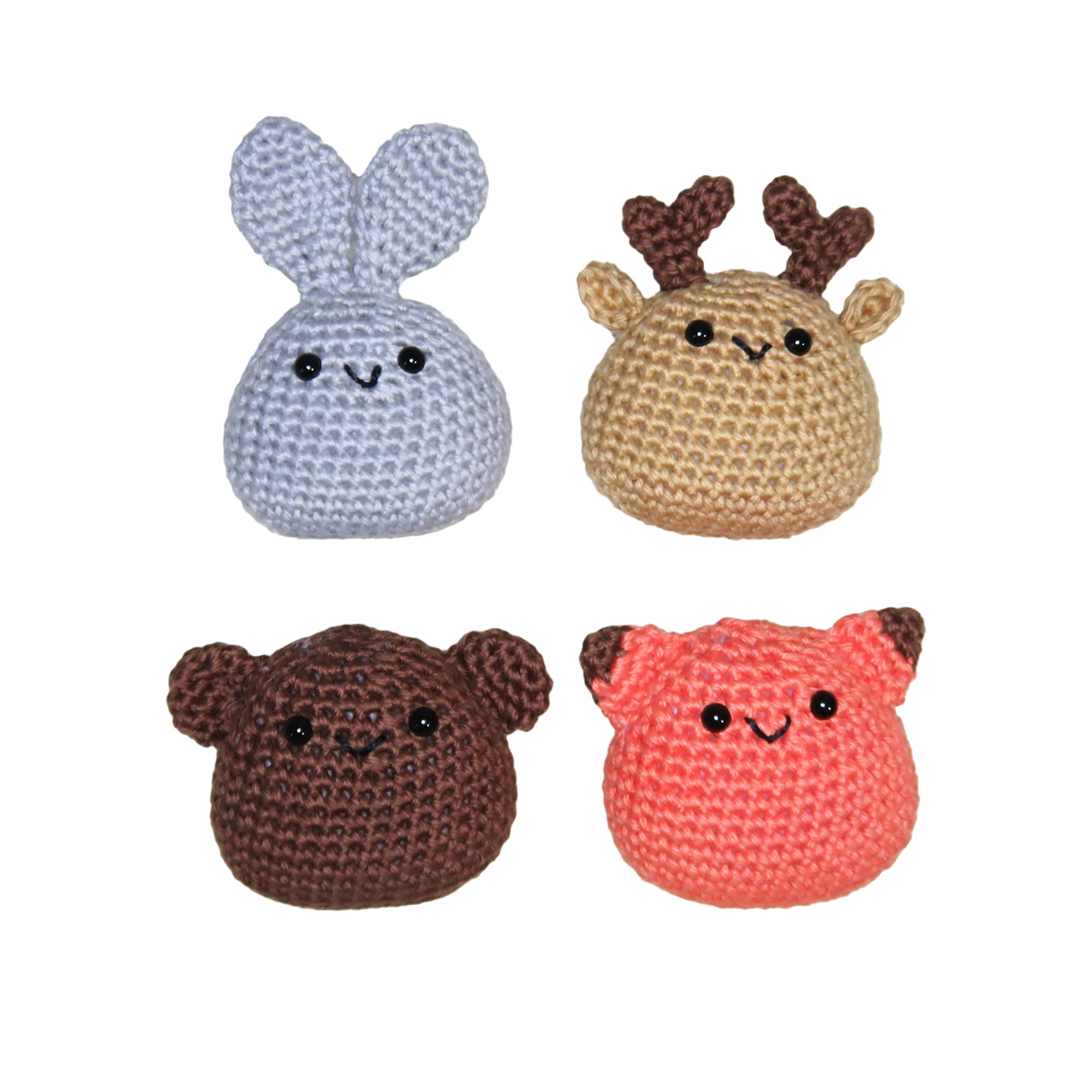 Crochet Kit, 4 Woodland Mochi Amigurumi complete beginner learn to crochet kit - Gift for teens (14+) and adults, Beginner crochet kit