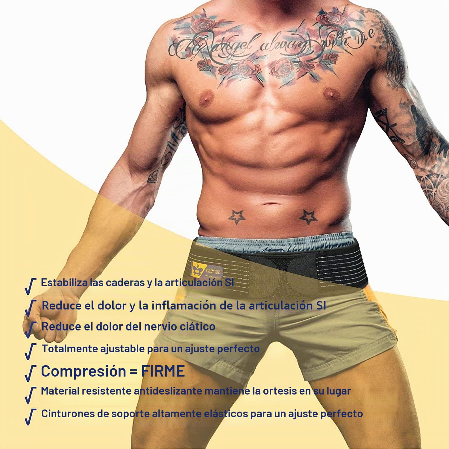 Cinturón Sacro ilíaco I Faja Transpirable, Antideslizante para las Articulaciones SI I Alivia la Inflamación de la Ciática, la Cadera, la Pelvis, eL lumbar, las Piernas y Reduce la Inflamación -S/M