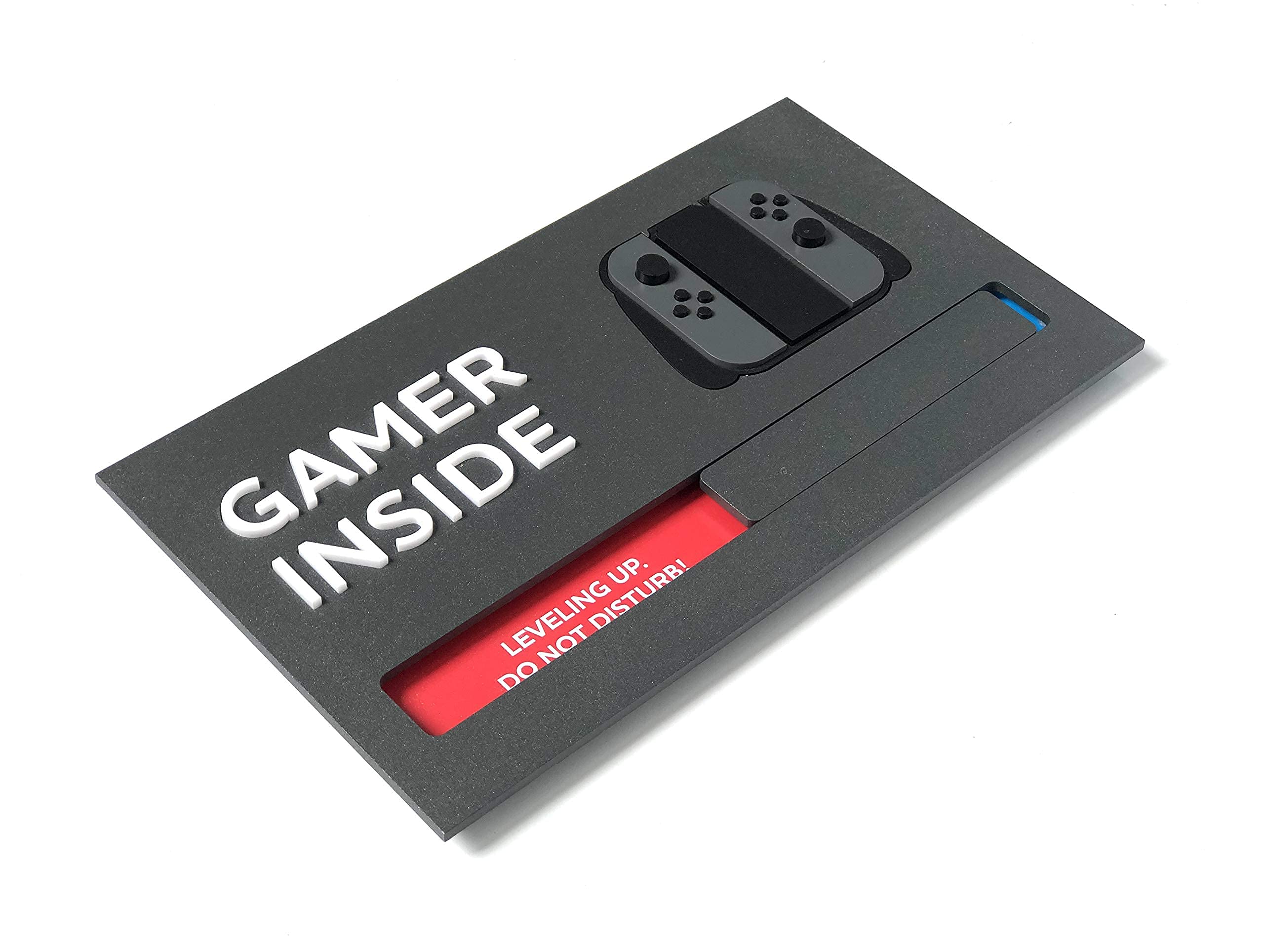 Kubik Letters Segnale per sala giochi – Switch Edition – Cartello per porta da gioco – Decorazione per sala da gioco – Accessori da gioco per stanza – Regali per i giocatori – Segnale di gioco non