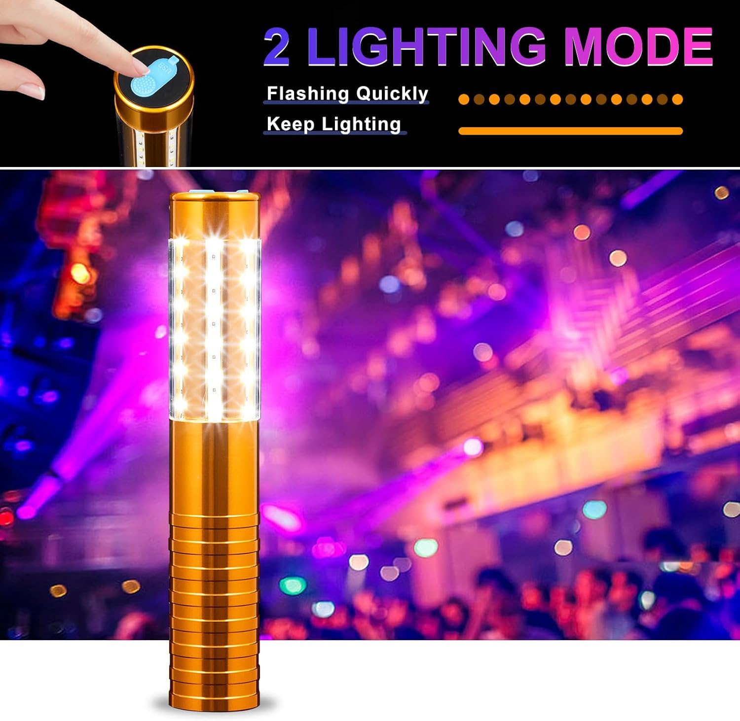 WILON Bottle Service Lights Rechargeable Bottle Service Sparklers Reusable Handheld Girl Lights LED Baton Strobe Light for Parties Bar Club Nightclub Birthday Weddings - Upgraded Version