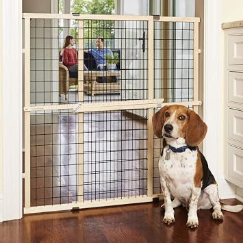 MYPET North States Wire Mesh Dog Gates: 29.5-50 Wide, 31-37 Tall, Pressure Mount, No Tools. Made in USA