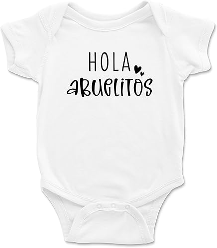Anuncio del bebé de Hola Abuelitos Abuelitos Revelación de embarazo sorpresa en español Regalo Abuelo y Abuela, Blanco