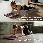 Foldable Yoga Mat,Exercise Mats for Home Workout,Comfortable and Durable,8mm Thick-Portable Folding Mat,Non Slip,Pilates Mat Thick,Outdoor Use,Meditation,Travel,Camping(71"x24" x0.31") (Latte with black coffee)