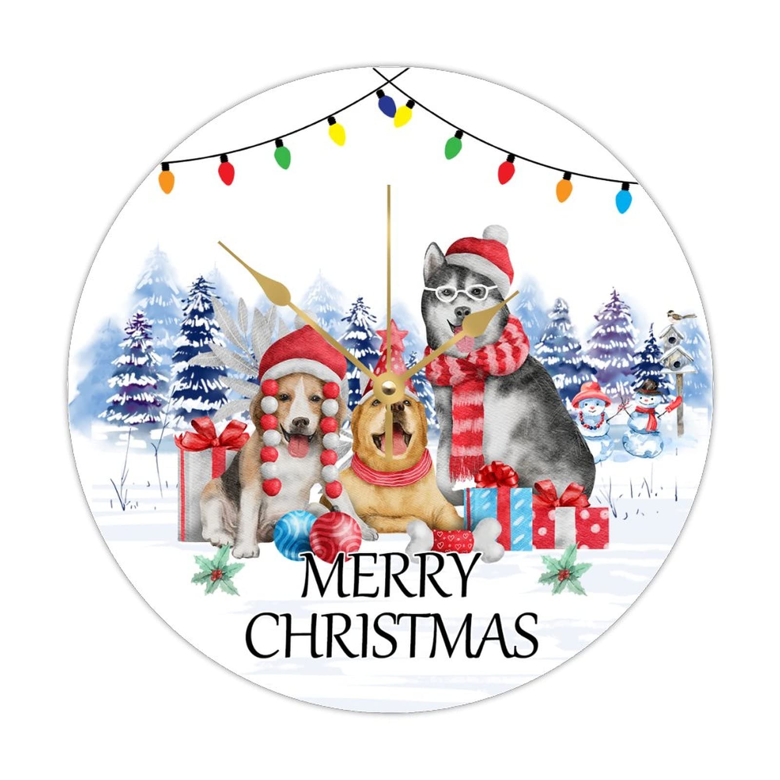 Horloge murale ronde en bois : idee cadeau drole de pendaison de cremaillere pour Noel