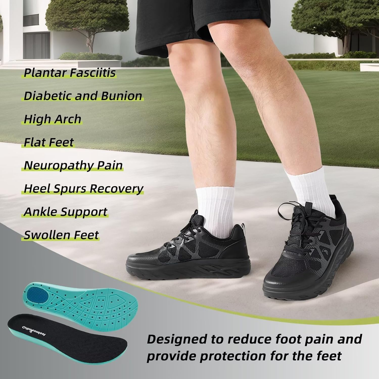 Men's Orthopedic Diabetic Wide Running Shoes: Comfortable Casual Arch Support Plantar Fasciitis Sports Sneakers, High Arch Swollen Outdoor Work Tennis Walking Shoes for Foot and Heel Pain Relief