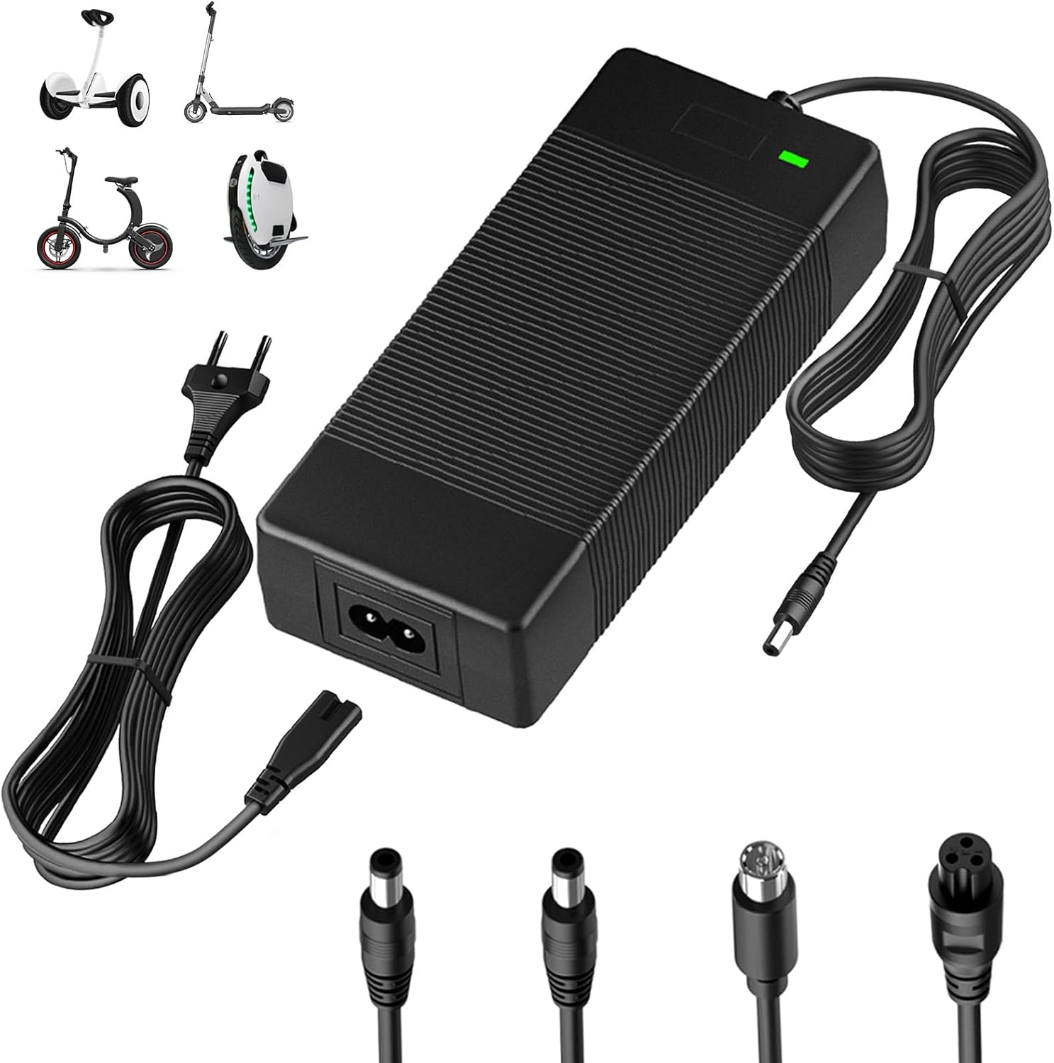 Chargeur Universel 42V 3A Pour Trottinette électrique/hoverboard - Compatible Batteries Lithium 36V, 4 Connecteurs Inclus