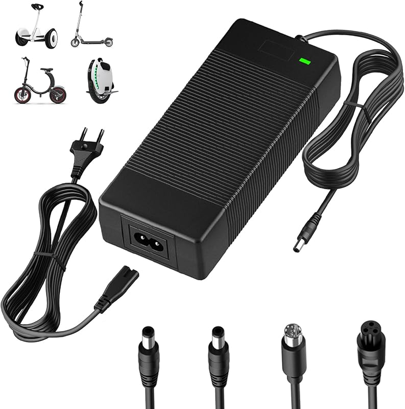 42 V 3 A Caricatore Trotinette Elettrico, Caricatore Hoverboard con 4 Connettori…