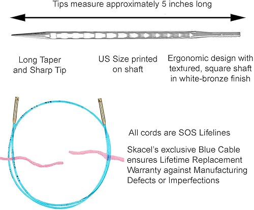 Miniatura 5 de addi Click Rocket 2 - Juego de agujas de tejer circulares ergonómicas intercambiables estándar de 5 pulgadas, tamaños de EE. UU. 4, 5, 6, 7, 8, 9,