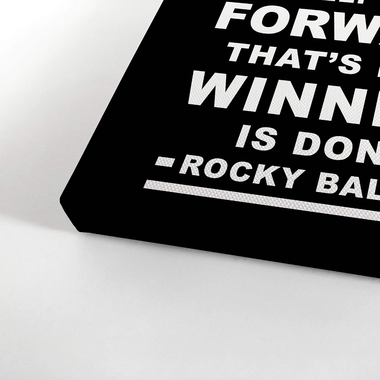 Smile Art Design Rocky Balboa Quote Canvas Wall Art Print Motivational Quote Inspirational Keep Moving Forward Black Office Decor Success Entrepreneur Decor Boxing Gloves Ready to Hang - 12x8