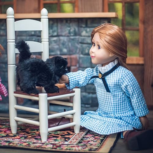 Miniatura 3 de The Queen's Treasures Ropa de muñeca de 18 pulgadas, Little House on The Prairie Auténtica Laura & Mary Ingalls traje de vestido azul a cuadros,