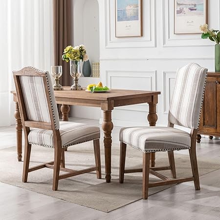 Farmhouse Striped Dining Chairs