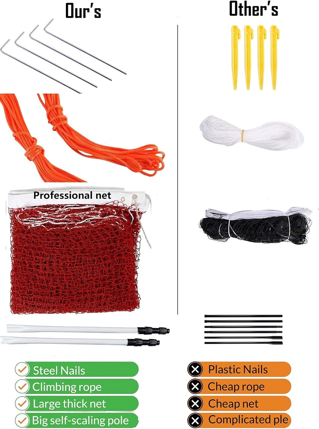 Portable Badminton Sets for Backyards with Net - Complete Badminton Sets : Sports & Outdoors