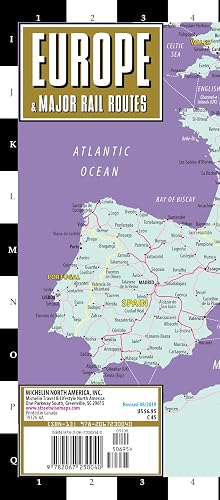 Streetwise Europe &amp; Major Rail Routes Laminated Map (Michelin Streetwise Maps)