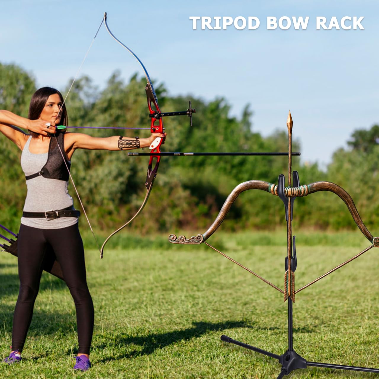 TOYANDONA Support d'arc Pliable Trépied Accessoires De Tir À l'arc