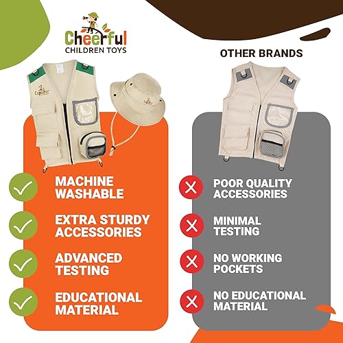 Miniatura 6 de Kit de captura de insectos de alta calidad, kit de explorador de 19 piezas, kit de aventura para niños de 3 a 7 años, incluye chaleco de safari,