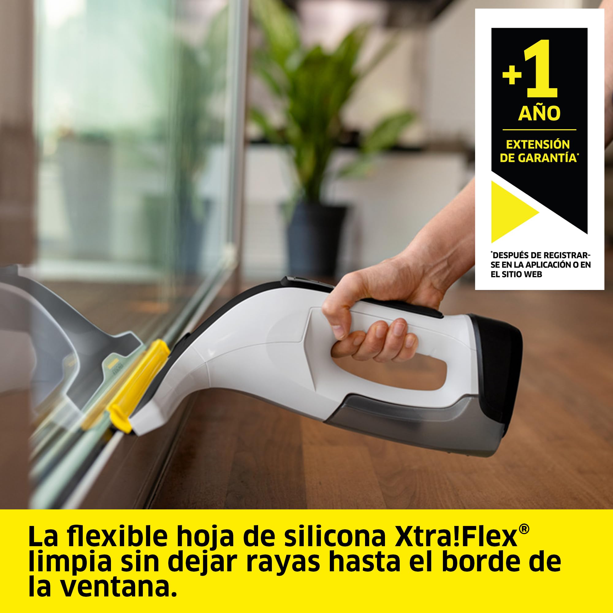 KÄRCHER limpiadora de cristales con batería WV 8 Signature Line, autonomía: 55 min, depósito: 150 ml, 2 boquillas, botella pulverizadora con 2 paños, rascador de suciedad, limpiador de ventanas