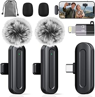 PQRQP Wireless Mini Microphone for iPhone/iPad/Android