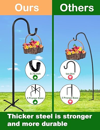 Miniatura 4 de Ottsuls Ganchos de pastor ajustables para comedero de pájaros, farol, gancho para plantas, estacas de jardín, soporte para plantas para cesta de