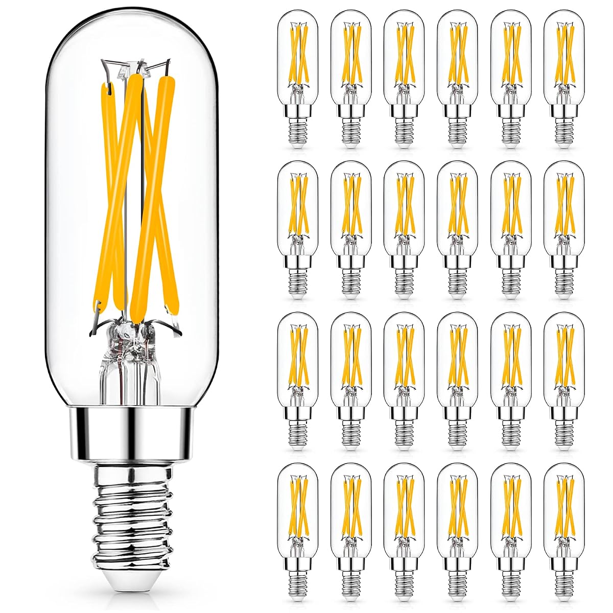 Mlambert 24 Pack E12 Led Edison Bulbs, 4W Warm White Dimmable, T6 Glass
