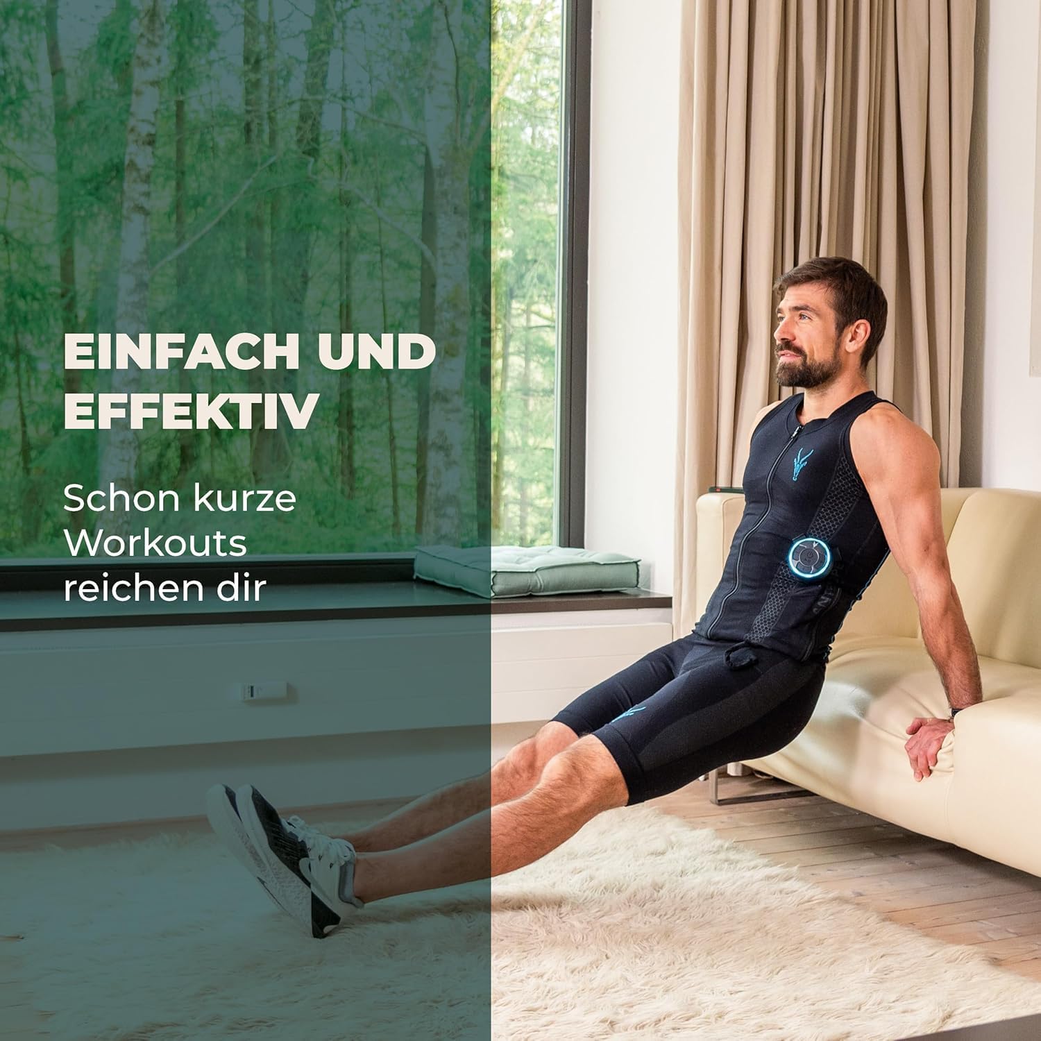 Antelope Tank Top da Uomo Evolution - Dispositivo di Allenamento EMS per Addominali e dorsali, Dispositivo di Fitness per la casa o la Palestra, favorisce la Perdita di Peso e Lo Sviluppo Muscolare