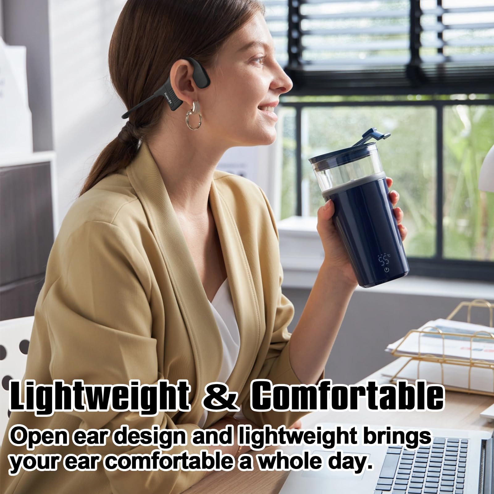 Cuffie impermeabili IPX8 a conduzione ossea per nuoto subacqueo cuffie Bluetooth con lettore MP3 Cuffie auricolari aperti con microfono auricolari wireless memoria integrata da 32 GB per corsa